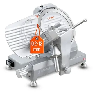 GastroHero Elektromesser Aufschnittmaschine ASM250, Wurstschneidemaschine, 240 W, Integrierter Schleifstein, Schuko-Stecker, kompakte Bauweise silberfarben