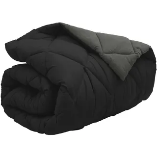 vidaXL Winterbettdecke Schwarz und Anthrazit 220 x 240 cm Mikrofaser