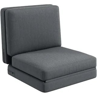 Homcom Bodensofa Polyester 3-in-1 Klappbar Dunkelgrau