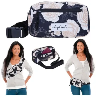 Elephant Gin Bauchtasche Large Black Flower