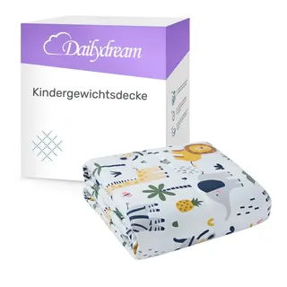 DAILYDREAM Gewichtsdecke Kinder Therapie-Bettdecke, Baumwolle und Fleece, Füllung: Glasperlen, Gleichmäßige Gewichtsverteilung, doppelte Nähte, Handwäsche möglich gelb 90 cm x 120 cm
