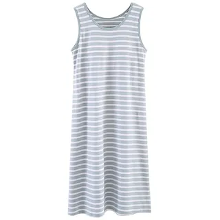 Nachthemd Damen Baumwolle Nachtkleid Ärmellos Nachtwäsche Kurz Rundhals Einfarbige Trägerhemd Kleid Sleepshirt für Sommer Schlafanzug in Übergröße (grün,XL) - XL
