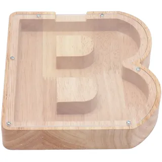 Dekorative Spardose Aus Holz Für Zuhause, Buchstabe B, Tischdekoration, Handgefertigtes Sparschwein