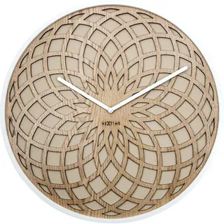 Nextime Quarz-Wanduhr 50,00 cm 3149be beige/braun