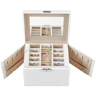 SONGMICS Schmuckkasten Bridie in Weiß - (B)17.3 x (H)16 x (T)22.3 cm | Gr.: onesize