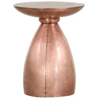 Casa Padrino Industrial Design Beistelltisch Kupfer Ø 42 x H. 54 cm - Runder verkupferter Eisen Tisch - Wohnzimmer Möbel