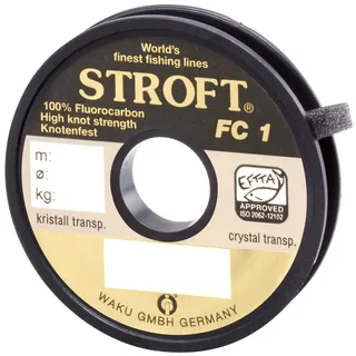 Stroft Angelschnur Schnur STROFT FC1 Fluorocarbon 25m, 25 m Länge, 0.22 mm Fadendurchmesser, (1-St), 4.1kg Tragkraft weiß Ø Faden: 0.22 mm