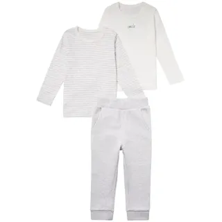 stellou & friends Jersey-Set 3tlg., 2 Langarmshirts und Hose in grau | Gr.: 86/92