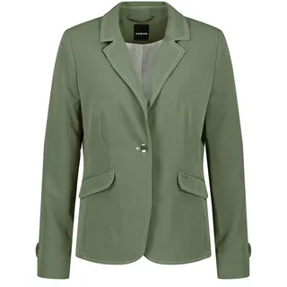 Taifun Damen Blazer mit Kontrastnähten Langarm, Armriegel, Armschlitze unifarben Botanical Green 36 - 36