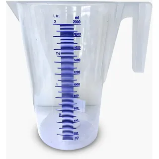 Messbecher | 2000 ml | geeignet für Spülmaschine und Mikrowelle | hochwertiges Polypropylen | Material hitze- und kältebeständig | 1 Stück | 2L (2000ml)