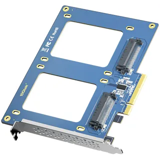 10Gtek PCIe 3.0 x8 to Dual U.2 NVMe SSD Adapter Card, SFF-8639 Interface with Full-Height Bracket for Server/NAS/Desktop Storage