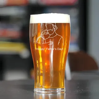 Drawelry Personalisiert Foto Biergläser mit Bild Name Text Drucken Bierglas Glasbecher 570ml Bier Trink Gläser Vatertag Geburtstag Geschenke für Männer Papa Großvater Ehemann Freunde (B1)