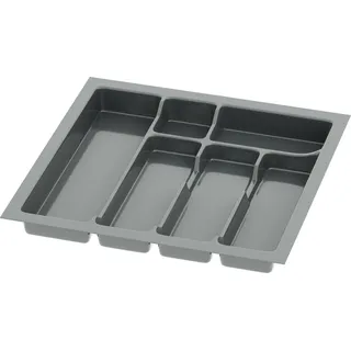 Sossai Besteckeinsatz Divio 43 x 43 cm zuschneidbar 6 Fächer Kunststoff schwarz