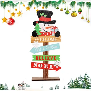 Weihnachtliche Tischdekorationsschilder – stehender Weihnachtsmittelaufsatz für den Innenbereich, Frohe Weihnachten, -Tischaufsätze für Party, Neujahr, Winterurlaub