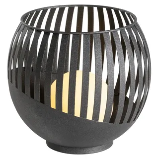 Dehner Solarleuchte Kunststoff, Metall Ø20 x H19 cm inkl. Dämmerungssensor schwarz
