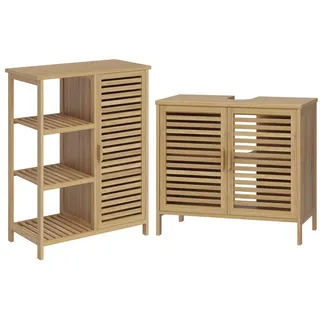 bellamio Waschbeckenunterschrank 2 Fächer 40 x 55 cm Braun