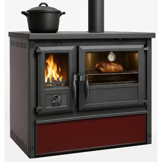 TRGO Festbrennstoffherd Küchenofen Modell Forno - bordeaux, 6 kW grau
