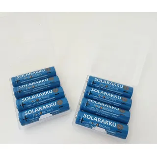 SOLAR Mignon AA Akkus - wiederaufladbare Batterien - 3,2V 1,92Wh LiFePo4 Hochleistungs- Akku Batterie speziell für Solarlampen Solar Lichterkette Solarleuchte Leuchte, 8 Stück in Einer Plastikbox