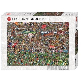 HEYE Puzzle 292058 - Fußballgeschichte - Mischmasch, 3000 Teile,..., 3000 Puzzleteile bunt