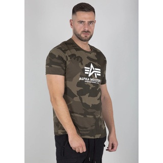 T-Shirt ALPHA INDUSTRIES "Basic T-Shirt" Gr. S, grün (olive camo) Herren Shirts T-Shirts
