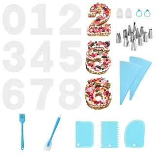 Kuchenform Nummer 0-9, Kuchenformen große Zahlen, Nummer Kuchenform Set, mit Kuchen Dekorieren Werkzeuge Backofen Zubehör, für Hochzeiten Geburtstage Jubiläen (10 Zoll)