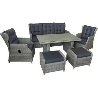 bellavista - Home&Garden® Dininglounge-Set Canelli Polyrattan Braun 7 Personen mit Tisch - Braun