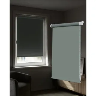 Victoria M. Tenebra Verdunkelungsrollo Klemmfix Rollo Fensterrollo, Sichtschutz, Verdunkelnd, Ohne Bohren inkl. Montagematerial, 50 x 160 cm, Grau
