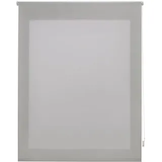 DECORBLIND Rollo, lichtdurchlässig, glatt, Maße des Rollos: 120 x 175 cm Breite x Länge/Maß, glatter Stoffrollo, 117 x 170 cm, lichtdurchlässig, silberfarben, einfache Installation an Wand oder