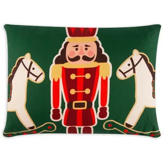 Excelsa Dekokissen Vintage Christmas Baumwolle mehrfarbig