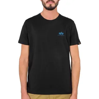 Alpha Industries Basic Small Logo Kurzarm-T-Shirt Black / Blue S