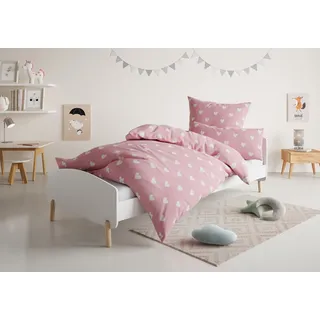 Kinderbettwäsche OTTO HOME "CUDDLEE", rot (herzen), B/L: 135cm x 200cm, 1 Stk., 1 Stk., Renforcé, B/L: 80cm x 80cm, 2 Stk., Renforcé, Obermaterial: 100% Baumwolle, Bettwäsche, in vielen Designs: Dino,Einhorn,Weltraum,Baustelle,Herz,Trecker,Safari