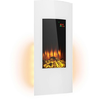 KlarsteinKlarstein Lamington Elektrokamin 2000 W LED-Flammen Heizlüfter Timer AmbientelichtWeißes Glas