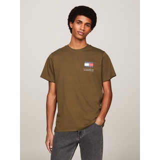 Tommy Jeans T-Shirt TJM SLIM ESSENTIAL FLAG TEE EXT mit Rundhalsausschnitt grün