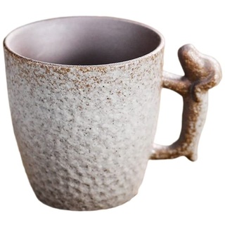 YlobdolY 86ml Mini-Keramik-Kaffeebecher mit niedlichen Hund Griff, Neuheit Steingut Vintage Tea Cup Espresso Tassen Tassen für Büro und Haus, einzigartiges Geschenk für Männer Frauen,White
