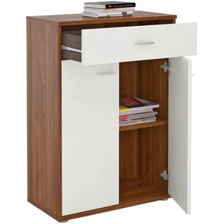 CARO-Möbel Tommy Sideboard Nussbaum/Weiß