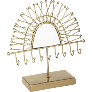 Avilia Storage Box Jewels Schmuckkästchen Schmuckständer mit Spiegel H 26 cm – Eleganz und Organisation für Ihren Schmuck – Gold 24,5 x 25 cm