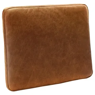 Livetastic Zierkissen Spring, Cognac, Leder, Echtleder, Anilinleder, Füllung: Schaumstoff, rechteckig, 52x42x7 cm, Made in EU, hochwertige Qualität, Wohntextilien, Kissen, Dekokissen