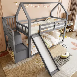 Etagenbett 90x200 Cm Mit Haus-design Und Stauraum