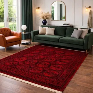 Teppich ROYAL Dunkelrot im Vintage-Orient Stil“– Hochwertig & Pflegeleicht – Weich & Strapazierfähig Wohnzimmer, läufer - Dunkelrot