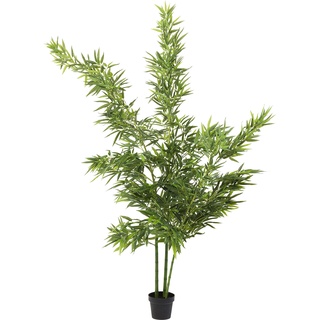 Kare Design Deko Pflanze Bamboo Tree 200cm, große Dekopflanze, Bambus Deko, Kunstpflanze, Grün mit Topf, XXL Pflanze Künstlich (H/B/T) 200x40x20cm