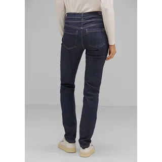 Comfort-fit-Jeans STREET ONE Gr. 26, Länge 30, blau (deep indigo rinsed wash) Damen Jeans High-Waist-Jeans High Waist