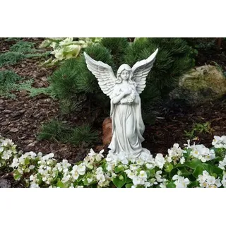 JVmoebel Skulptur Engel Figur aus hochwertigem Material für Garten-Dekoration (1 St), Made in Europa weiß