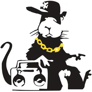 Banksy Sticker Ghetto Blaster Rat Aufkleber Graffiti Street Style Trend Deko Wetterfest UV-Beständig