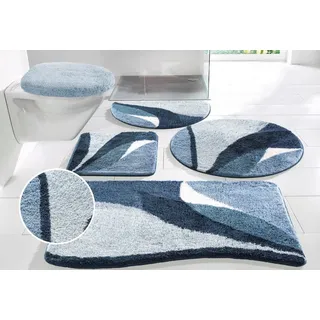 OTTO home Badematte Magnus, Badvorleger, Badezimmer Teppich, Höhe 20 mm, rutschhemmend beschichtet, schnell trocknend, strapazierfähig, Polyacryl, rechteckig, mehrfarbig, Badteppich, Badematten auch als 2 teiliges Set & rund blau rechteckig | 60 cm x 100 cm x 20 mm