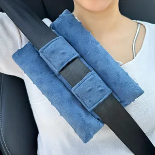 HapiPoppy Chemo Port Kissen für Sicherheitsgurt Port Kissen Brustschutz Herzschrittmacher Sicherheitsgurtkissen Offenes Herz Chirurgie Erholung Geschenke Chemo Patienten Minky Dot Denim Blau