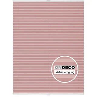 ondeco Plissee Klemmfix auf Maß für alle Fenster innen, ohne Bohren, Montage Klemmträger Sonnenschutz Sichtschutz Rollo Blickdicht Rosa B: 51-60 cm, H: 101-150 cm