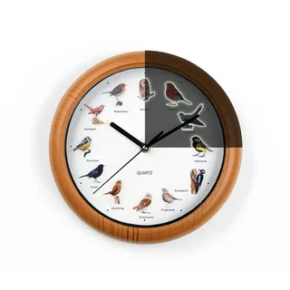 MAXXMEE Vogel-Wanduhr 25,0 cm 25cm braun/weiß