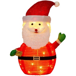 Northpoint Weihnachtsfigur LED Weihnachtsmann 70cm hoch mit 45 warmweißen LEDs IP44, zusammenfaltbar für Innen und Außen Gartendekoration Winterdekoration