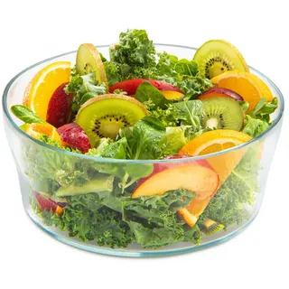 KONZEPT Salatschüssel aus Glas, 1,7 L, Glasschale ideal für Salat, (Obst, Snack, Mussli, Süßigkeiten, 1-tlg), Spülmaschinenfest, 19 cm Durchmesser