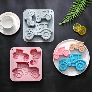 Silikon Backform Traktor, 3d Traktor Backform, 2PCS Backform Traktor Kinder Für Die Kindergeburtstagsfeier Können Daraus Kuchen, Schokolade, Dessertpudding Usw, Hergestellt Werden